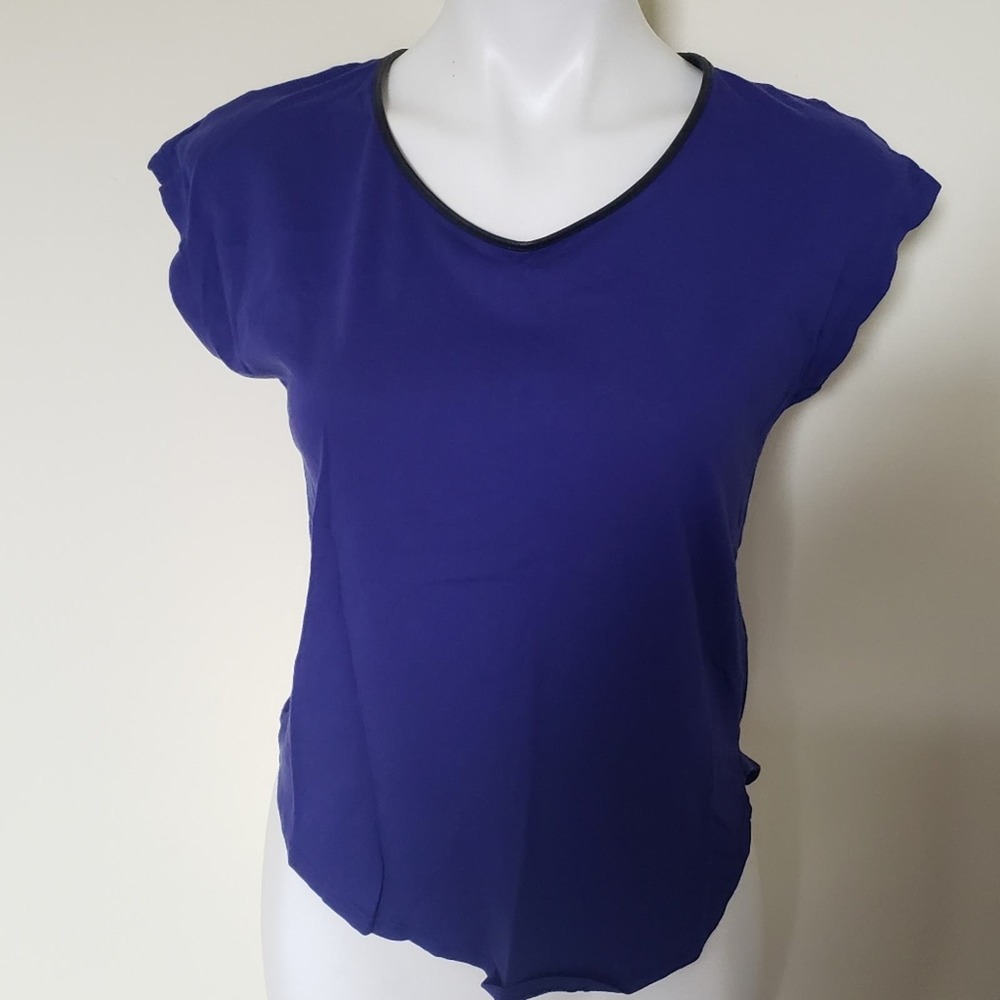 Zara Short Sleeve Deep Purple Top Size Small